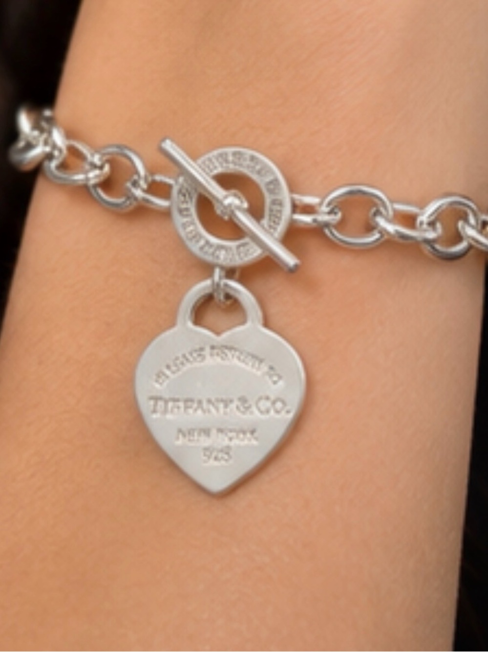 Tiffany & Co. Silver Heart Tag Toggle Bracelet
